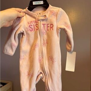 Carter's Light Pink 'Little Sister' Floral Footie